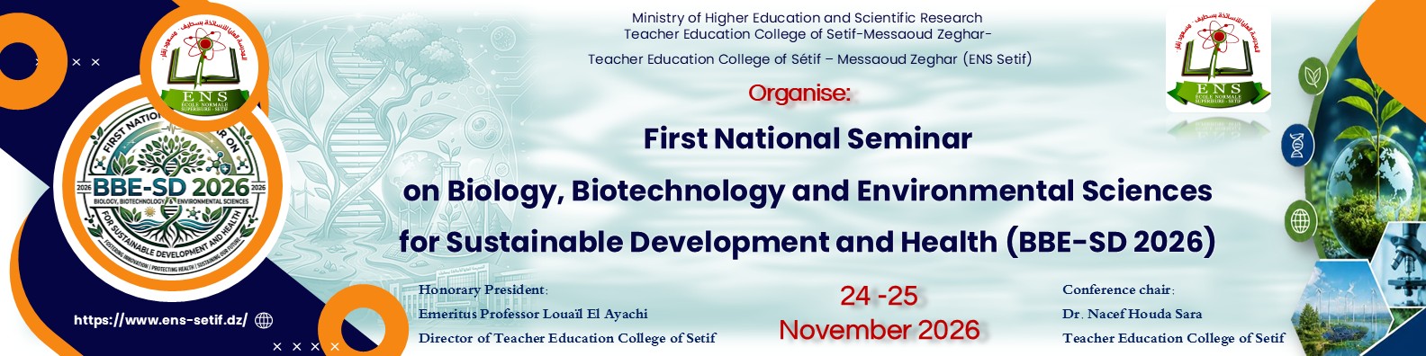 First National Seminar on Biology, Biotechnology and Environmental Sciences for Sustainable Development and Health (BBE-SD 2026)